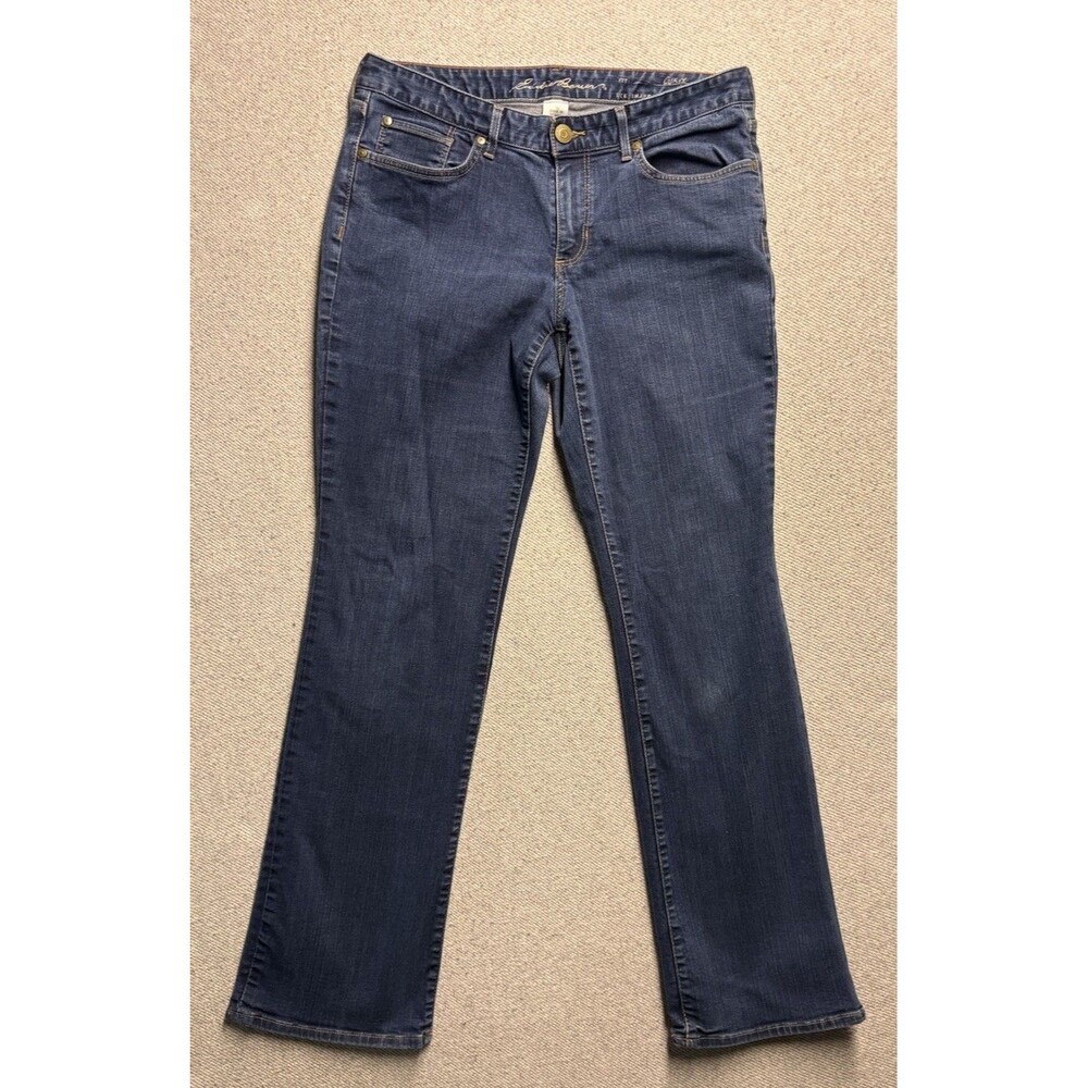 Eddie Bauer Curvy Bootcut Jeans Size 12L Medium Wash Blue Denim Stretch Long